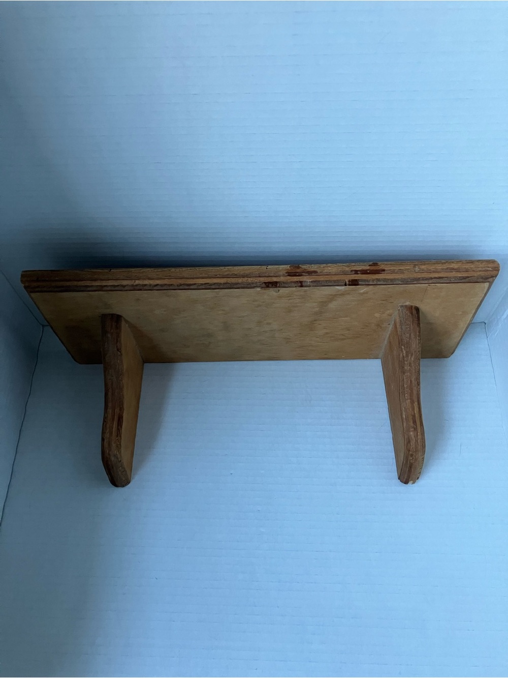 Vintage Brown Wooden Wall Shelf with Brackets